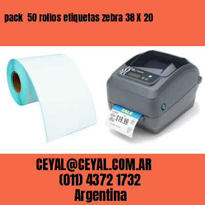 pack  50 rollos etiquetas zebra 38 X 20