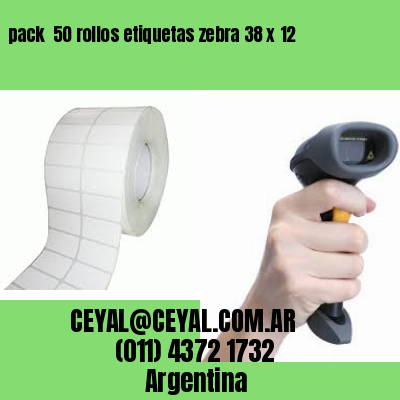 pack  50 rollos etiquetas zebra 38 x 12