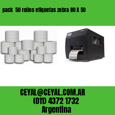pack  50 rollos etiquetas zebra 80 X 50