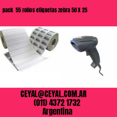 pack  55 rollos etiquetas zebra 50 X 25