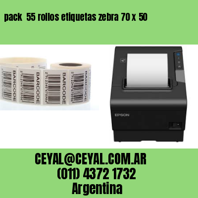 pack  55 rollos etiquetas zebra 70 x 50