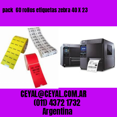 pack  60 rollos etiquetas zebra 40 X 23