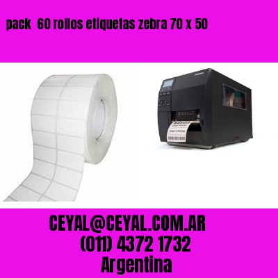pack  60 rollos etiquetas zebra 70 x 50