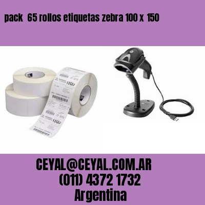 pack  65 rollos etiquetas zebra 100 x 150