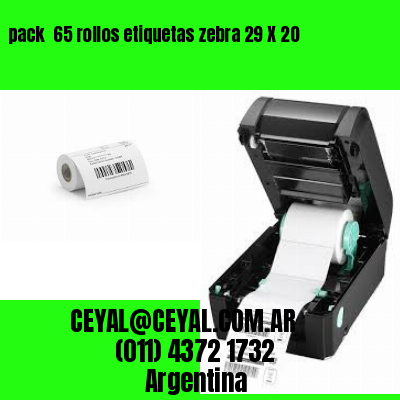 pack  65 rollos etiquetas zebra 29 X 20