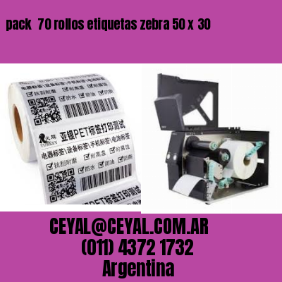 pack  70 rollos etiquetas zebra 50 x 30