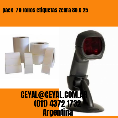 pack  70 rollos etiquetas zebra 80 X 25