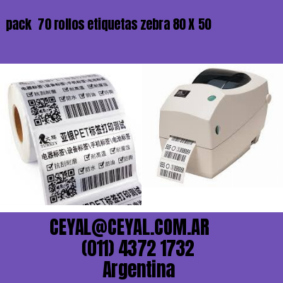 pack  70 rollos etiquetas zebra 80 X 50