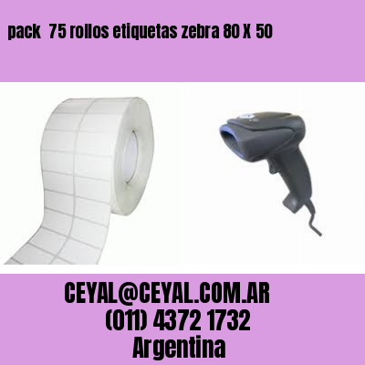 pack  75 rollos etiquetas zebra 80 X 50