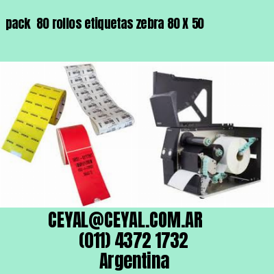 pack  80 rollos etiquetas zebra 80 X 50