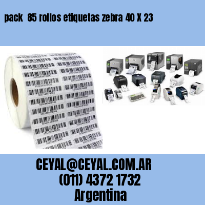 pack  85 rollos etiquetas zebra 40 X 23