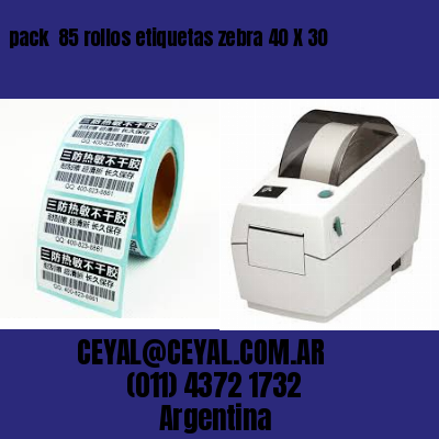 pack  85 rollos etiquetas zebra 40 X 30