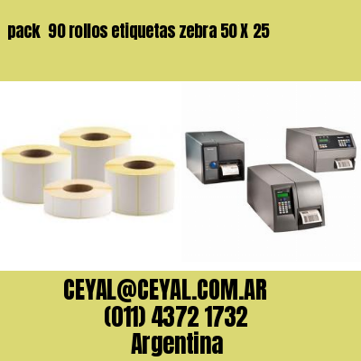 pack  90 rollos etiquetas zebra 50 X 25