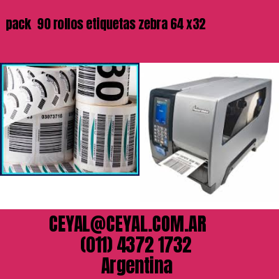 pack  90 rollos etiquetas zebra 64 x32