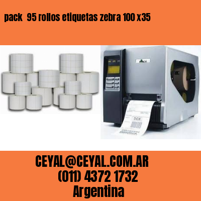 pack  95 rollos etiquetas zebra 100 x35