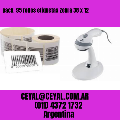 pack  95 rollos etiquetas zebra 38 x 12