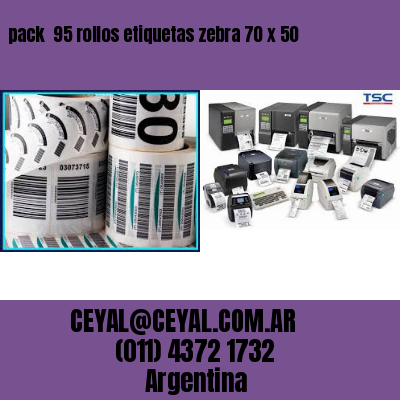 pack  95 rollos etiquetas zebra 70 x 50