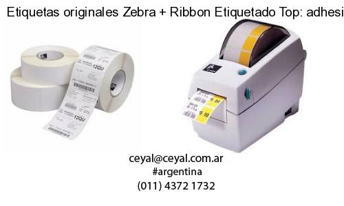 Etiquetas originales Zebra   Ribbon Etiquetado Top: adhesivo   ribbo