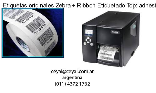 Etiquetas originales Zebra   Ribbon Etiquetado Top: adhesivo   ribbo