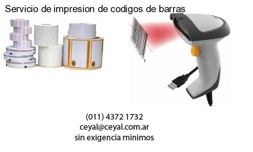 Servicio de impresion de codigos de barras