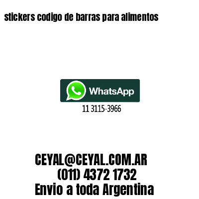 stickers codigo de barras para alimentos