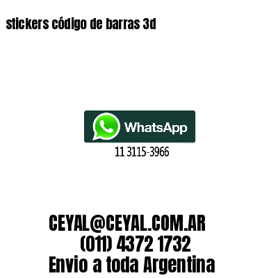 stickers código de barras 3d