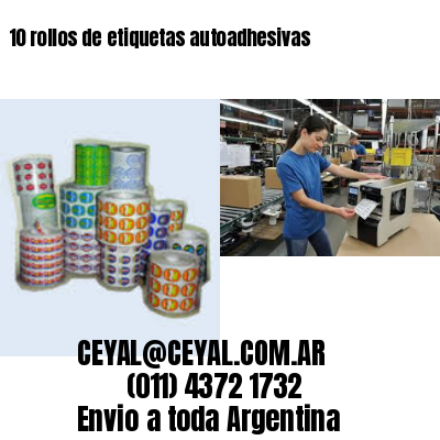 10 rollos de etiquetas autoadhesivas