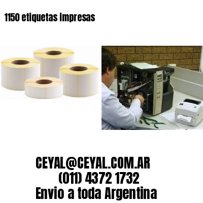1150 etiquetas impresas