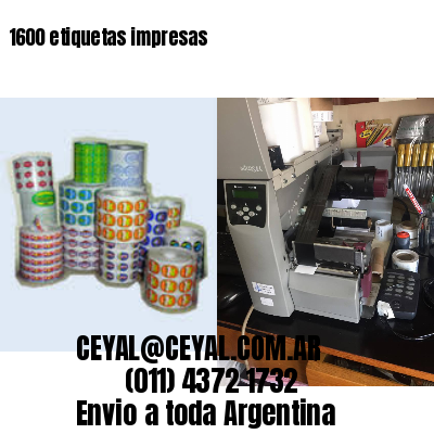 1600 etiquetas impresas