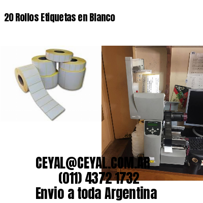 20 Rollos Etiquetas en Blanco