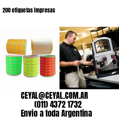 200 etiquetas impresas