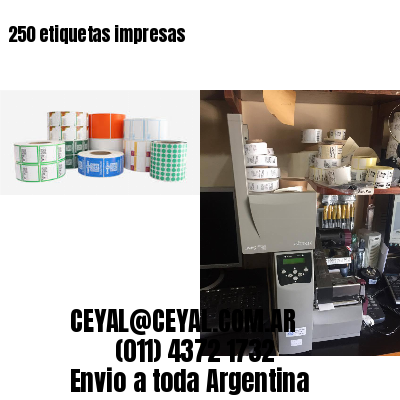 250 etiquetas impresas