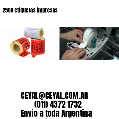 2500 etiquetas impresas