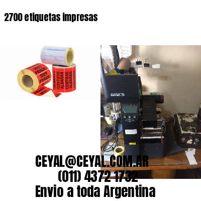 2700 etiquetas impresas