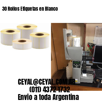 30 Rollos Etiquetas en Blanco