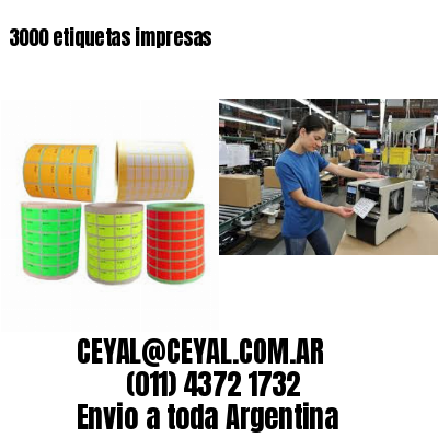 3000 etiquetas impresas