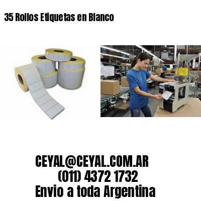 35 Rollos Etiquetas en Blanco