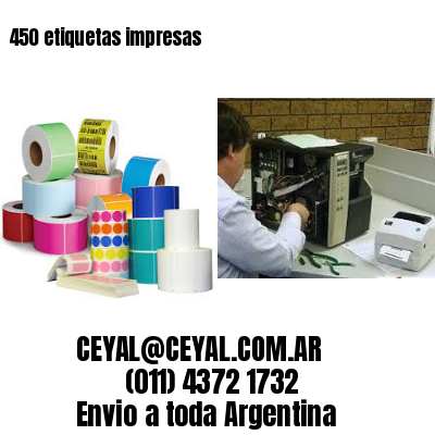 450 etiquetas impresas