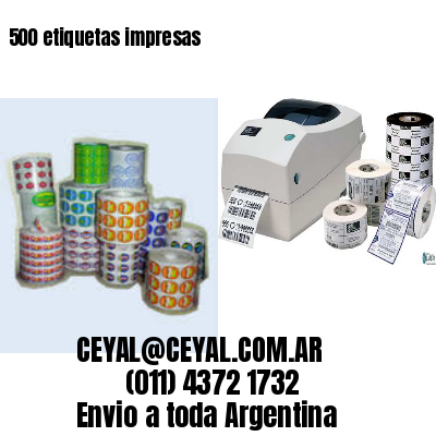 500 etiquetas impresas