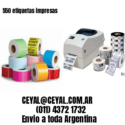 550 etiquetas impresas