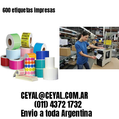 600 etiquetas impresas
