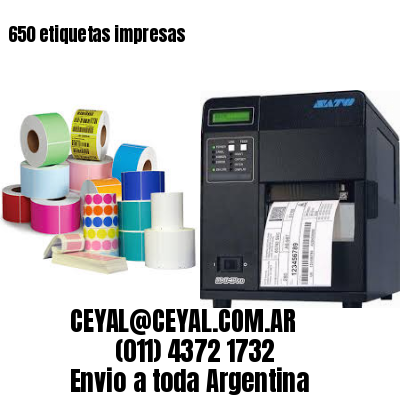 650 etiquetas impresas