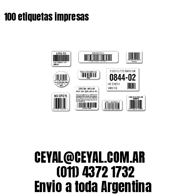 100 etiquetas impresas