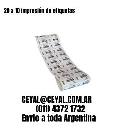 20 x 10 impresión de etiquetas