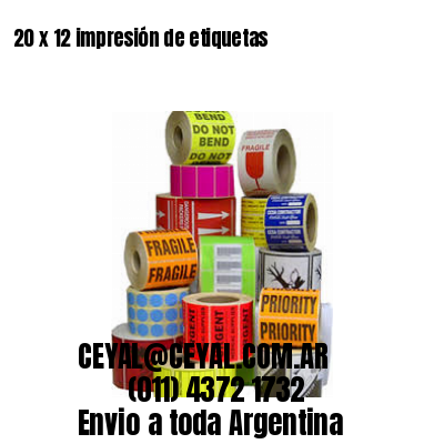 20 x 12 impresión de etiquetas