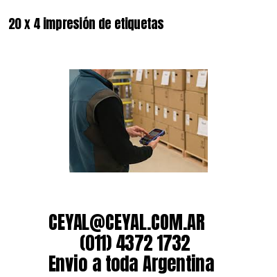 20 x 4 impresión de etiquetas