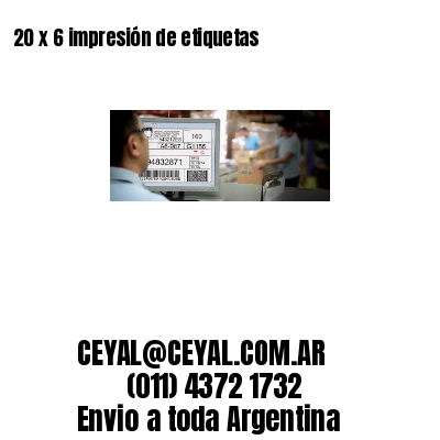 20 x 6 impresión de etiquetas