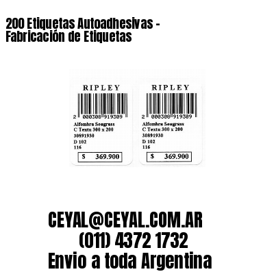 200 Etiquetas Autoadhesivas – Fabricación de Etiquetas