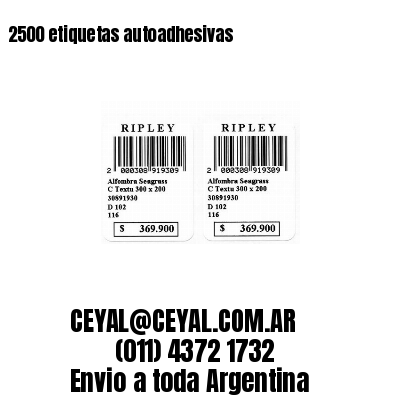 2500 etiquetas autoadhesivas