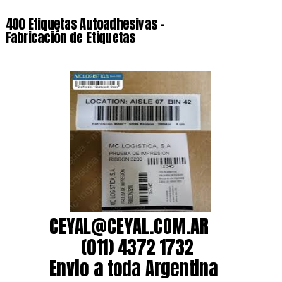 400 Etiquetas Autoadhesivas – Fabricación de Etiquetas